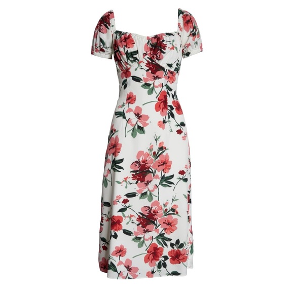 CHELSEA28 Floral Print Dolce Sweetheart Midi Dress - Picture 4 of 10